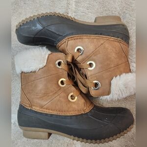 Tommy Hilfiger Twravino Faux Shearling Lined Duck Boots Brown Size 7